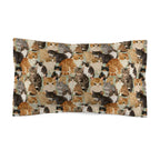 Pillow Sham - A Densely Packed Gathering of Adorable Felines Featuring a Wide Range of Breeds and Playful Expressions in Close Proximity