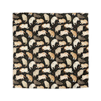 Duvet Cover - Earthy Toned Cats Lounge and Play Amidst Dark Foliage in a Serene and Naturally Inspired Seamless Pattern Design
