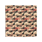 Duvet Cover - A whimsical and enchanting Japanese-style pattern featuring cute black and orange cats nestled among vibrant orange blossoms and soft, cloudy backgrounds.