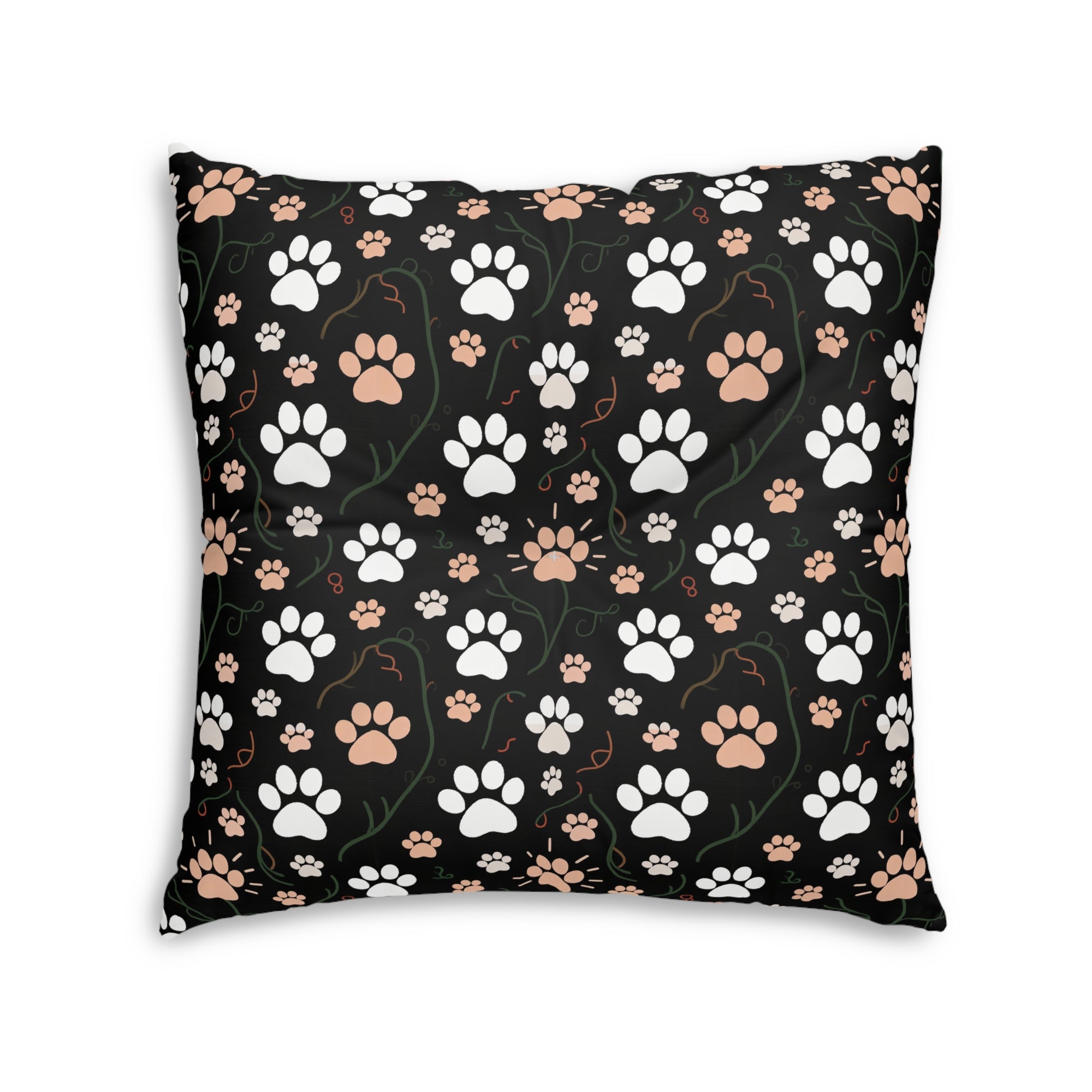 Indoor Square Floor Pillow - Ancient Egyptian Felines with Hieroglyphs and Colorful Borders Adorn this Playful and Culturally Rich Cat Pattern
