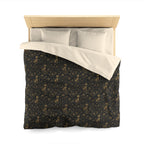 Duvet Cover - Art Deco Inspired Golden Cat Silhouettes and Geometric Patterns Create a Sophisticated and Stylized Modern Design