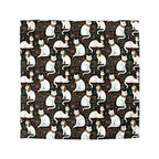 Duvet Cover - Regal White Egyptian Cats with Ornate Collars and Ancient Symbols Adorn this Historically Inspired and Mystical Pattern