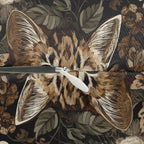 Indoor Lumbar Pillow - An intricate and detailed vintage illustration featuring a close-up of various fluffy cats with bright eyes amidst lush, ornate floral foliage in sepia tones.