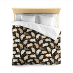 Duvet Cover - Earthy Toned Cats Lounge and Play Amidst Dark Foliage in a Serene and Naturally Inspired Seamless Pattern Design