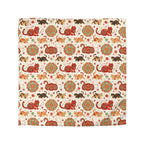 Duvet Cover - Vibrant boho chic cats and mandalas, colorful folk art style, playful felines with yarn and paw prints, artistic and bohemian cat design, cream background, unique animal print