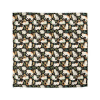 Duvet Cover - Traditional Japanese Maneki-Neko Cats and Auspicious Symbols Grace a Dark Background in this Fortunate Pattern