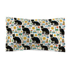 Pillow Sham - Majestic Black Egyptian Cats with Vibrant Adornments and Desert Motifs Create a Striking and Culturally Rich Design