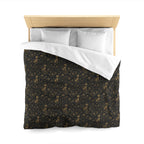 Duvet Cover - Art Deco Inspired Golden Cat Silhouettes and Geometric Patterns Create a Sophisticated and Stylized Modern Design