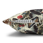 Square Pillowcase - Colorful Kitten Faces with Red and Blue Flowers, Whimsical and Bright, Pattern Design