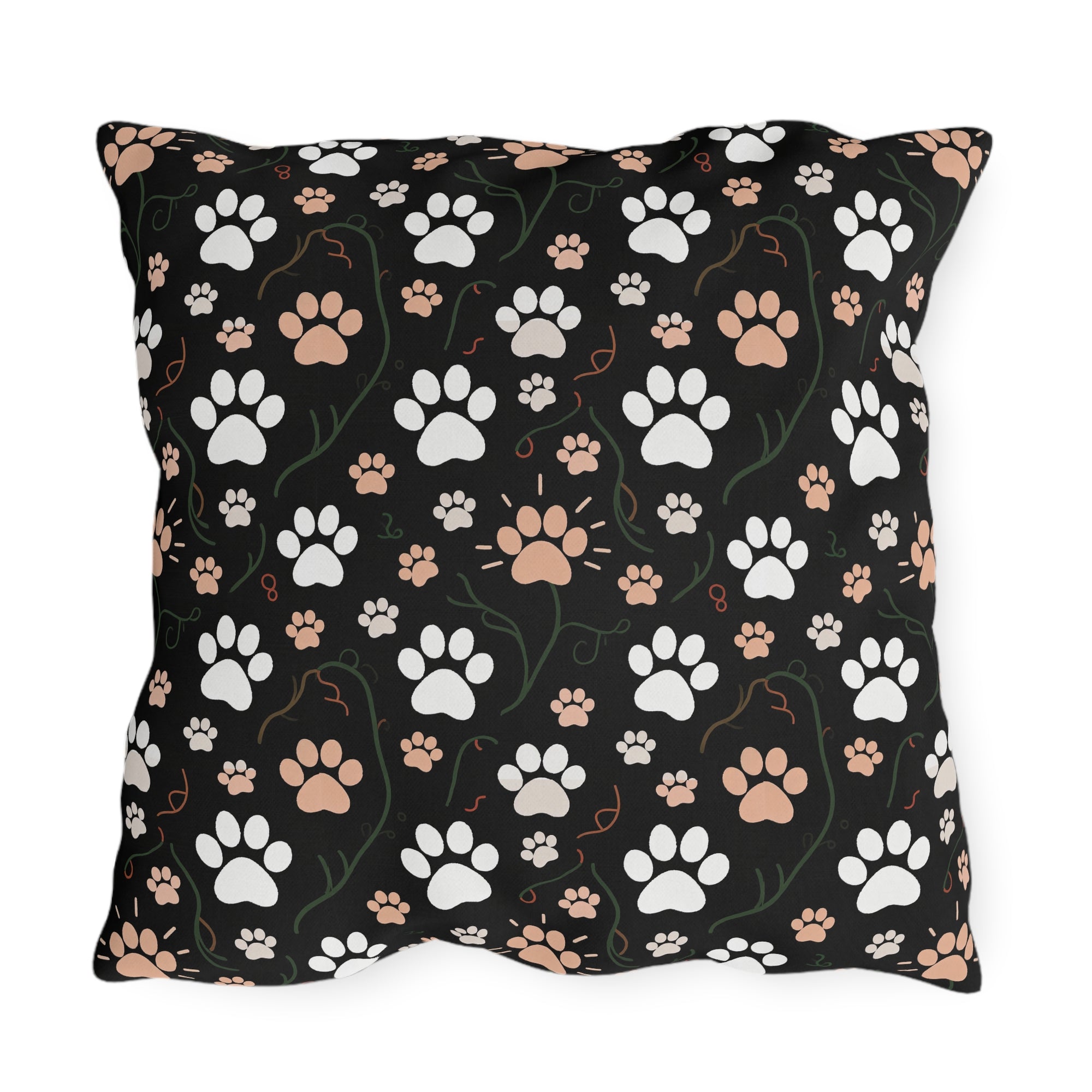 Outdoor Pillow - Ancient Egyptian Felines with Hieroglyphs and Colorful Borders Adorn this Playful and Culturally Rich Cat Pattern