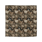 Duvet Cover - An intricate and detailed vintage illustration featuring a close-up of various fluffy cats with bright eyes amidst lush, ornate floral foliage in sepia tones.