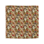 Duvet Cover - Grey Tabby Kittens in a Garden of Red, Peach, and Yellow Flowers, Soft Vintage Style