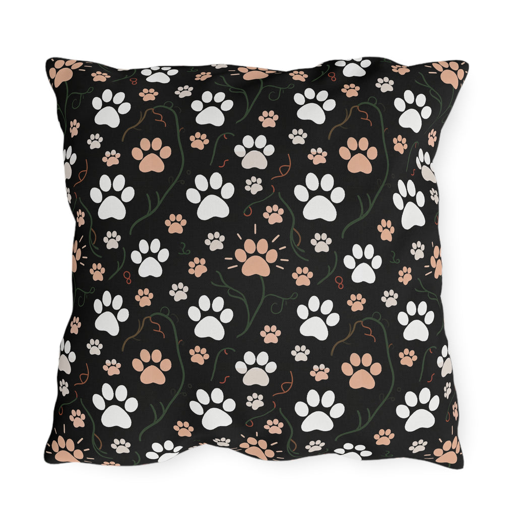 Outdoor Pillow - Majestic Black Egyptian Cats with Vibrant Adornments and Desert Motifs Create a Striking and Culturally Rich Design