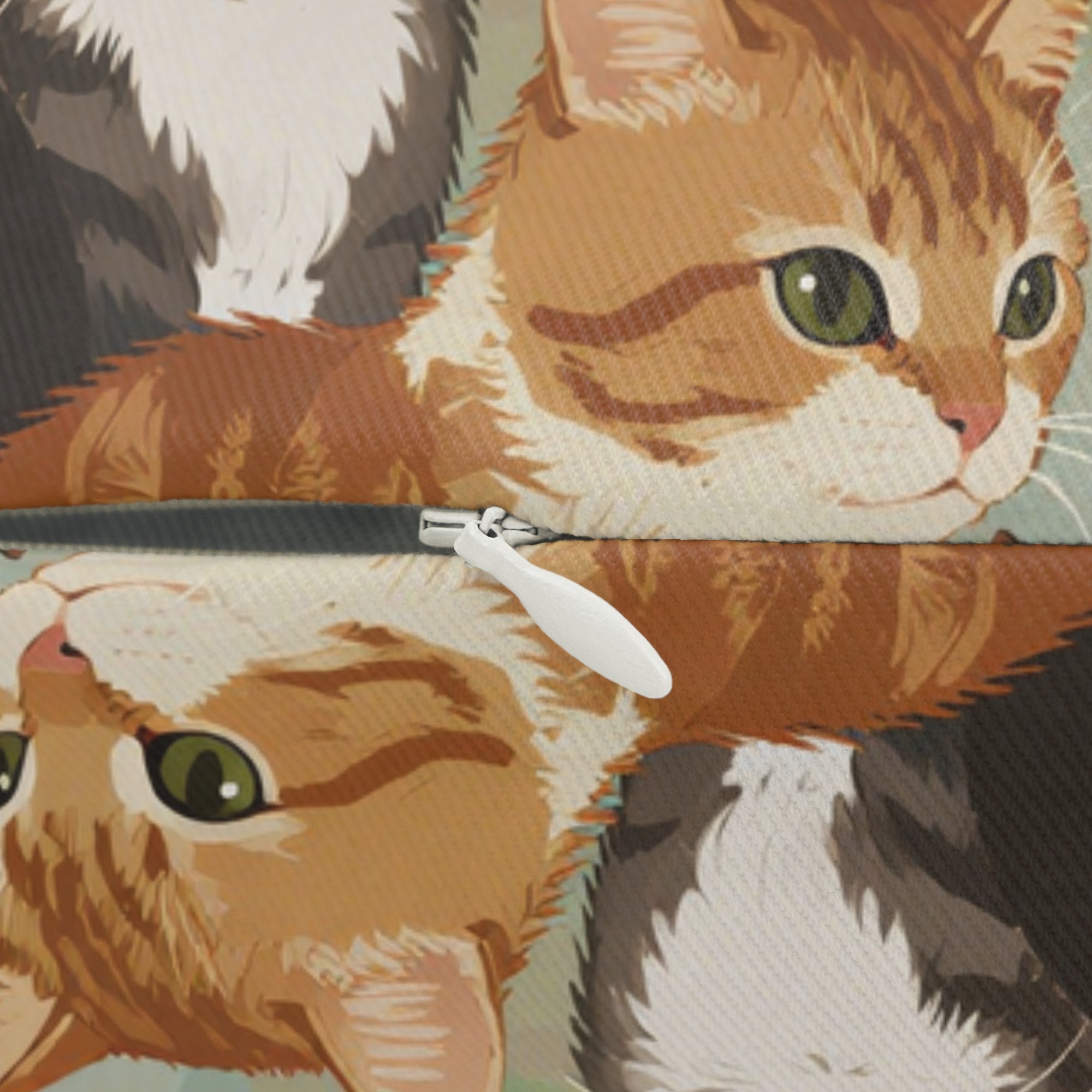 Indoor Lumbar Pillow - A Densely Packed Gathering of Adorable Felines Featuring a Wide Range of Breeds and Playful Expressions in Close Proximity