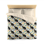 Duvet Cover - Majestic Black Egyptian Cats with Vibrant Adornments and Desert Motifs Create a Striking and Culturally Rich Design