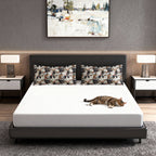 Pillow Sham - Colorful Kitten Faces with Red and Blue Flowers, Whimsical and Bright, Pattern Design